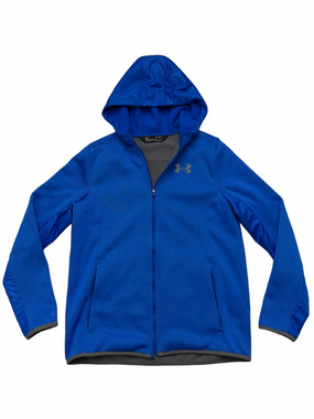 Under Armour Blue Full-Zip Hooded Jacket Lightweight Coat Youth Boy Large